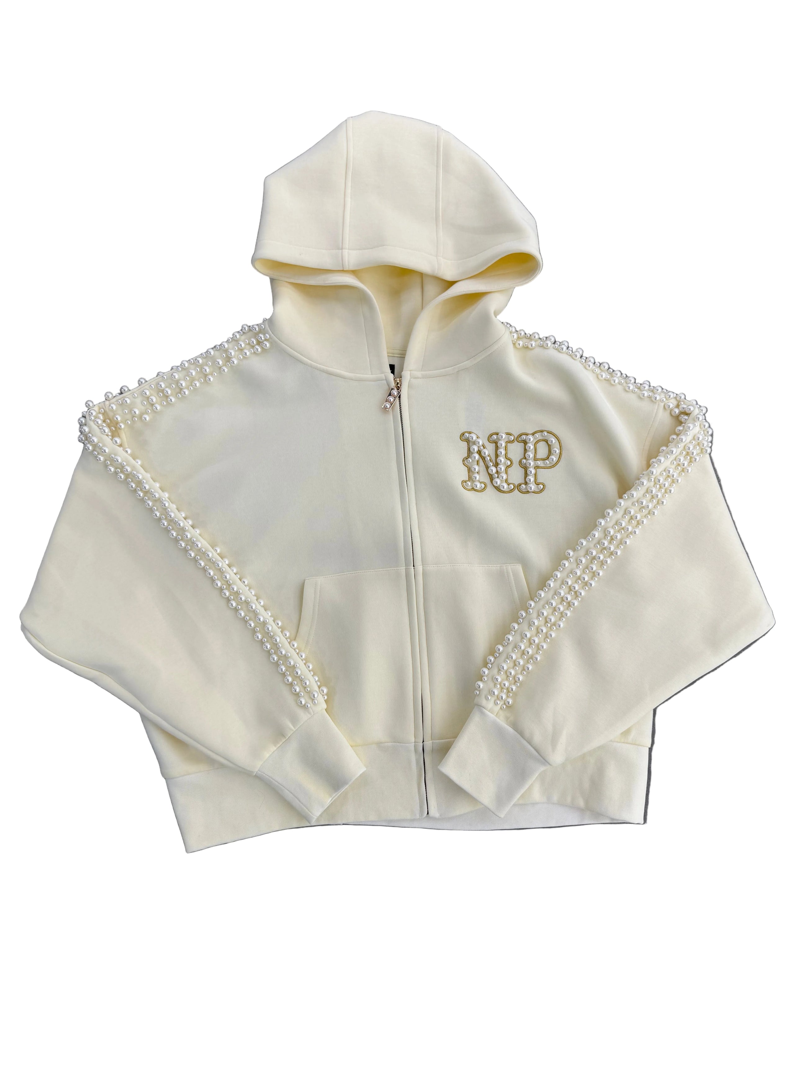 N’OUBLIE PAS ESCOBAR PEARL EMBELLISHED ZIP UP