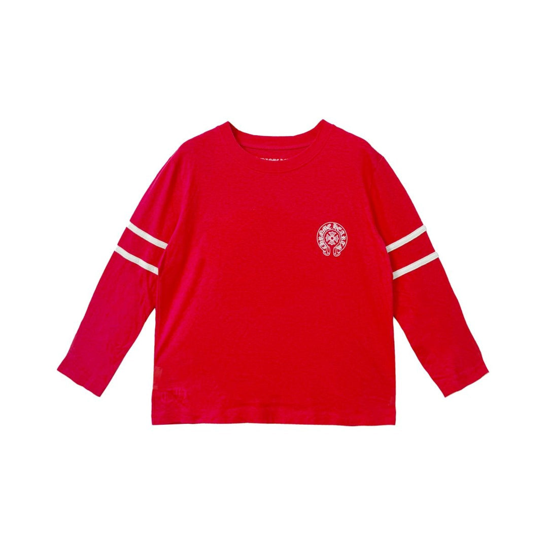 CHROME HEARTS RED 33 HORSESHOE LOGO LONG SLEEVE TEE