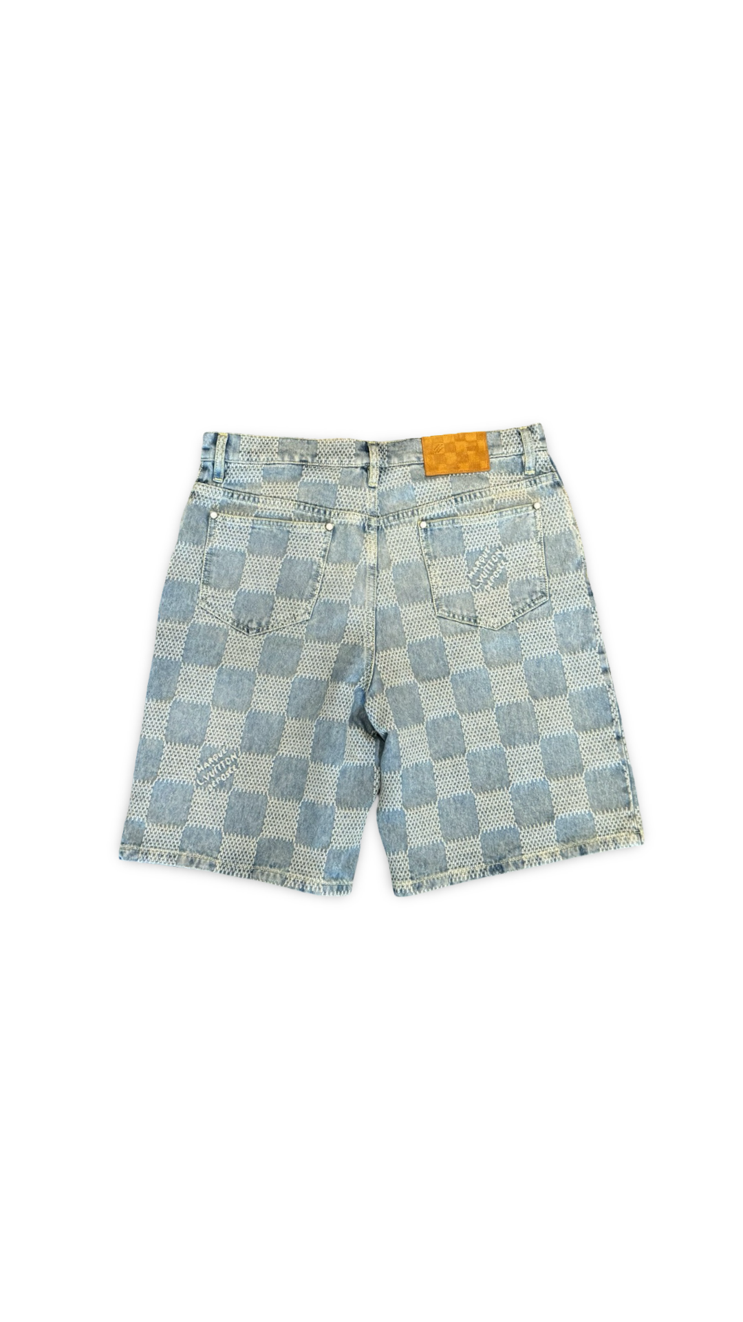 LOUIS VUITTON DAMIER 3D LIGHT DENIM SHORTS
