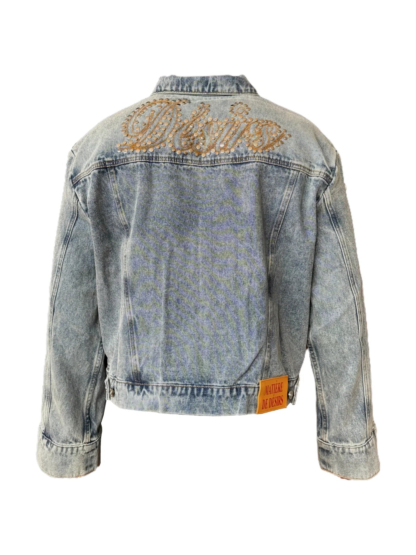 MATIÈRE DE DÉSIRS STUDDED PLEATED DENIM JACKET