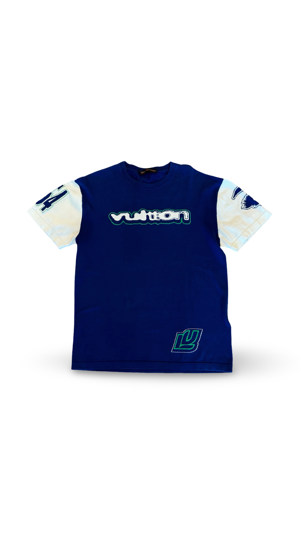 LOUIS VUITTON BLUE/WHITE MONOGRAM TEE