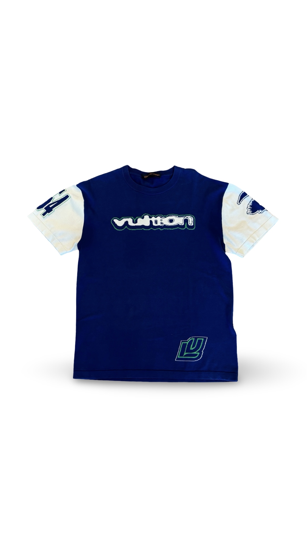 LOUIS VUITTON BLUE/WHITE MONOGRAM TEE