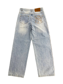 N’OUBLIE PAS PEARL EMBELLISHED SELVAGE JEANS