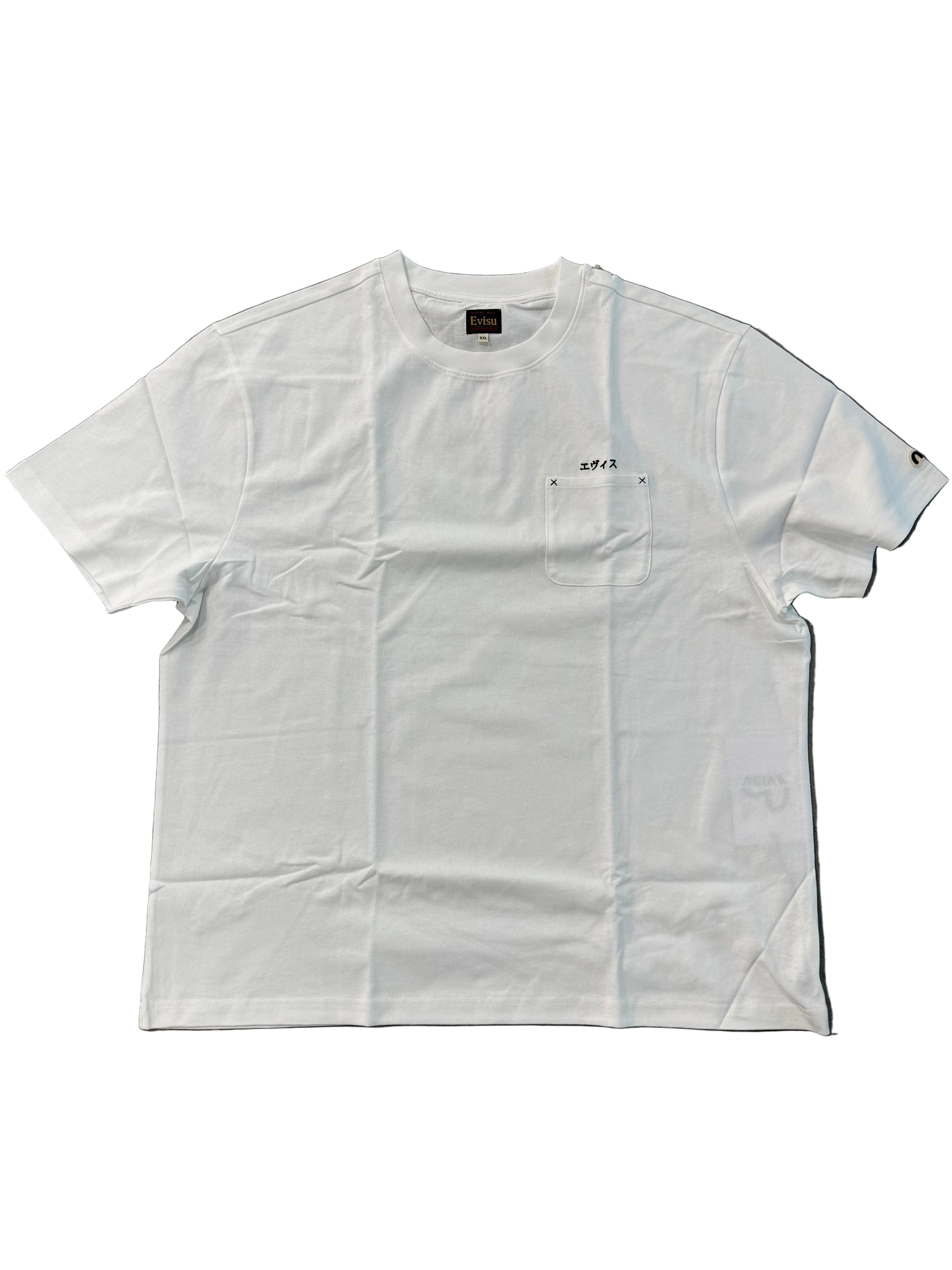 EVISU JAPANESE LOGO EMBROIDERY POCKET TEE