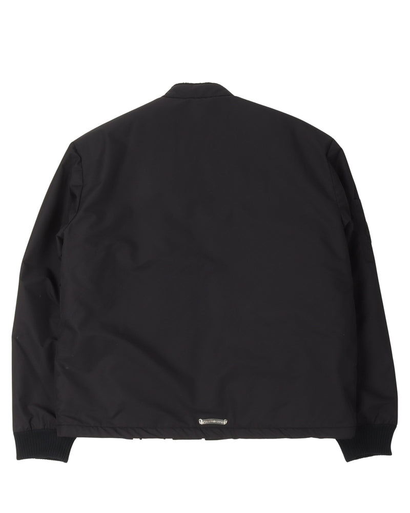 CHROME HEARTS FAUX FUR LINED CEMETERY CROSS PATCH RACING JACKET