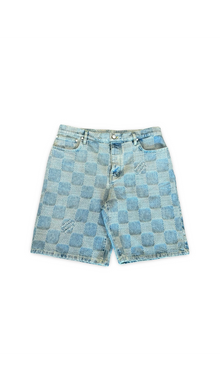 LOUIS VUITTON DAMIER 3D LIGHT DENIM SHORTS