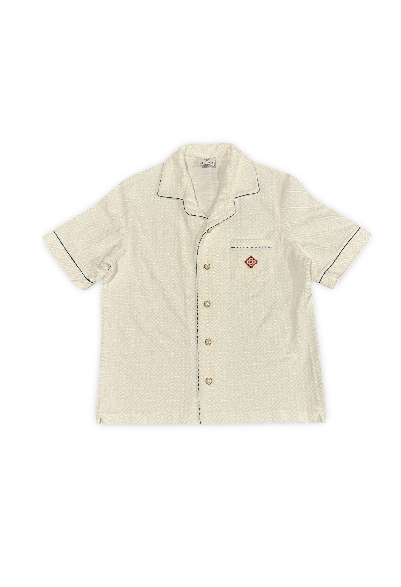 CASA BLANCA MONOGRAM SHORT SLEEVE TOWELLING SHIRT