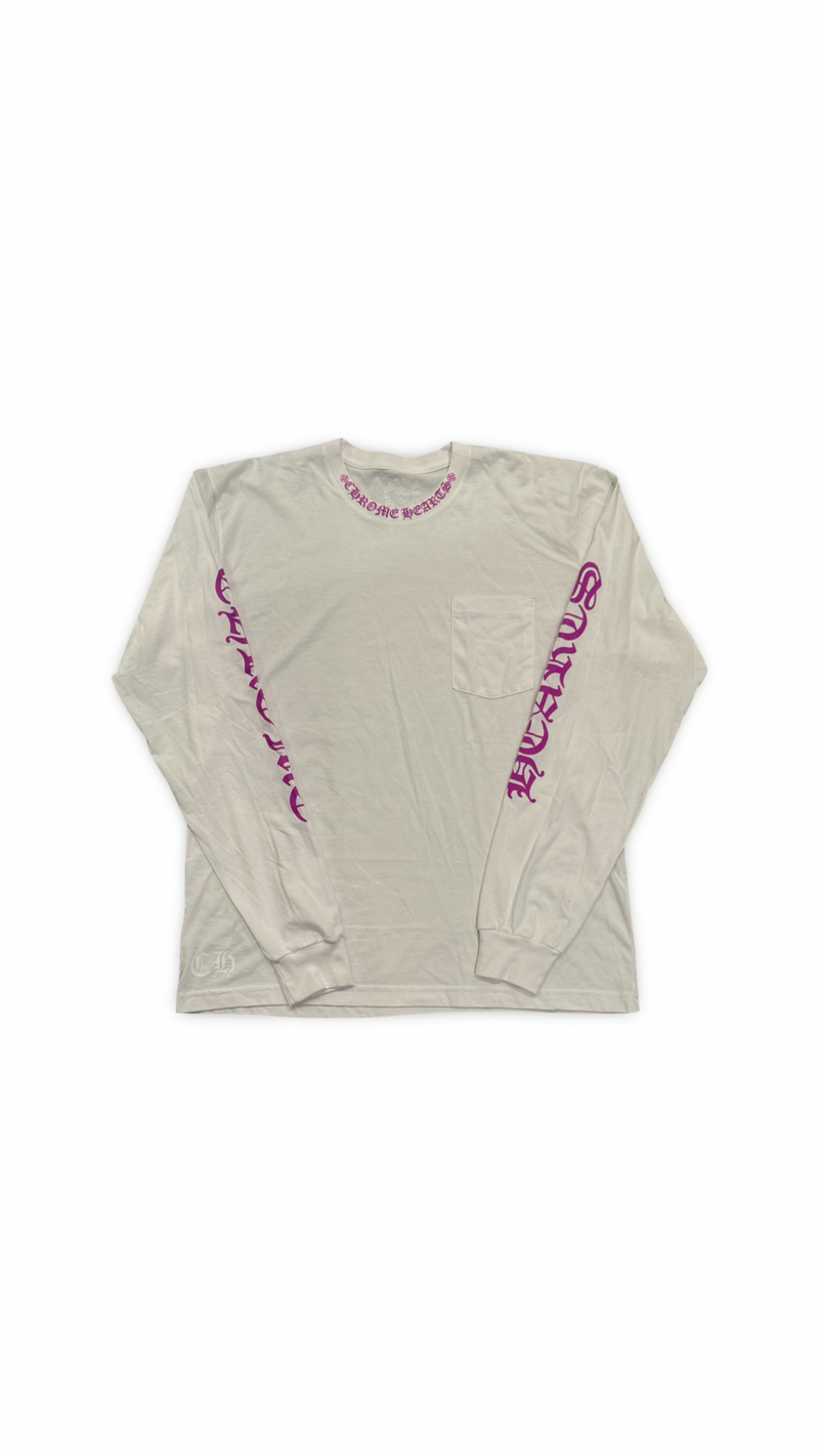CHROME HEARTS PURPLE NECK LOGO LONGSLEEVE
