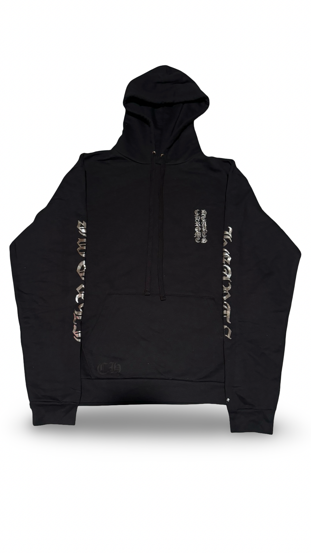 CHROME HEARTS 'REFLECTIVE SILVER' ONLINE EXCLUSIVE VERTICAL LOGO HOODIE