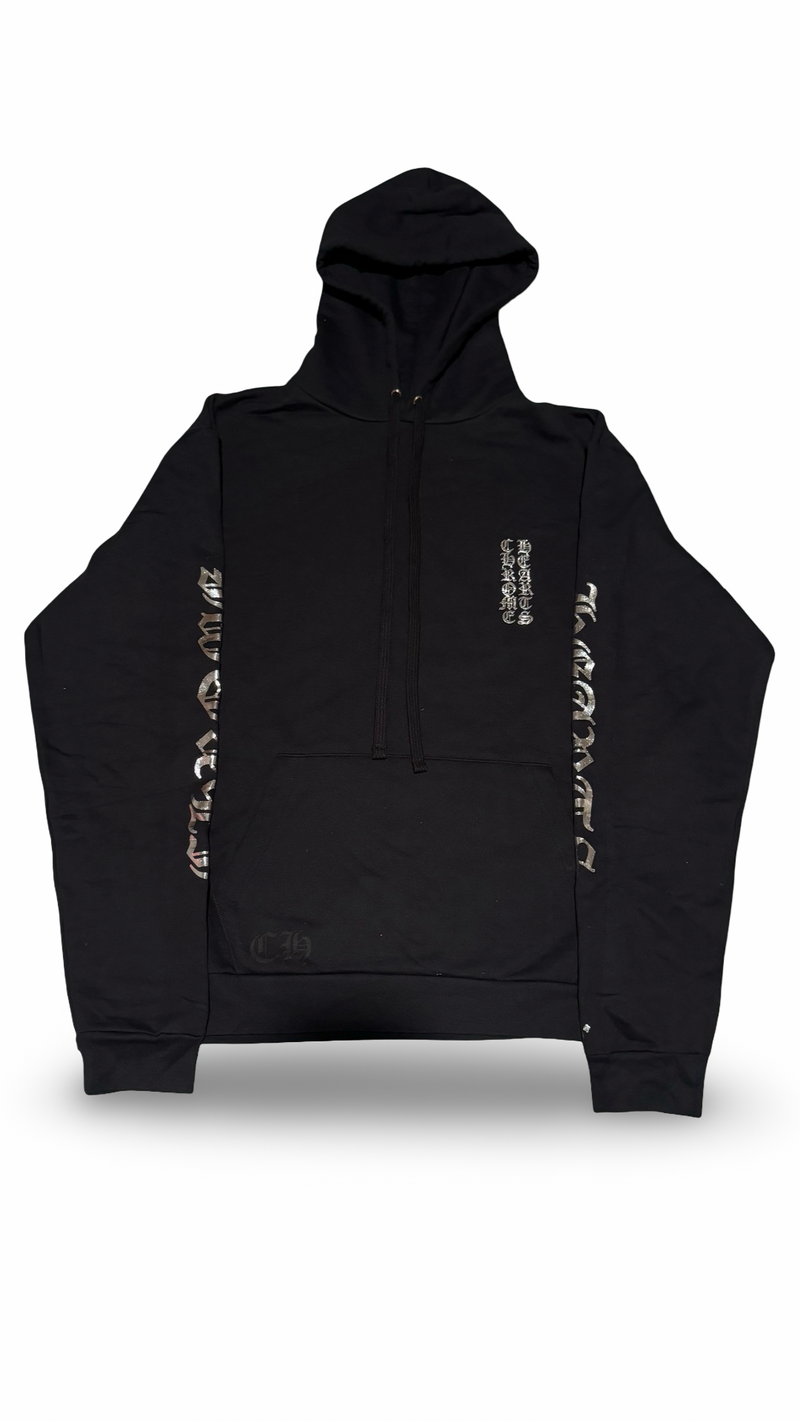 CHROME HEARTS 'REFLECTIVE SILVER' ONLINE EXCLUSIVE VERTICAL LOGO HOODIE