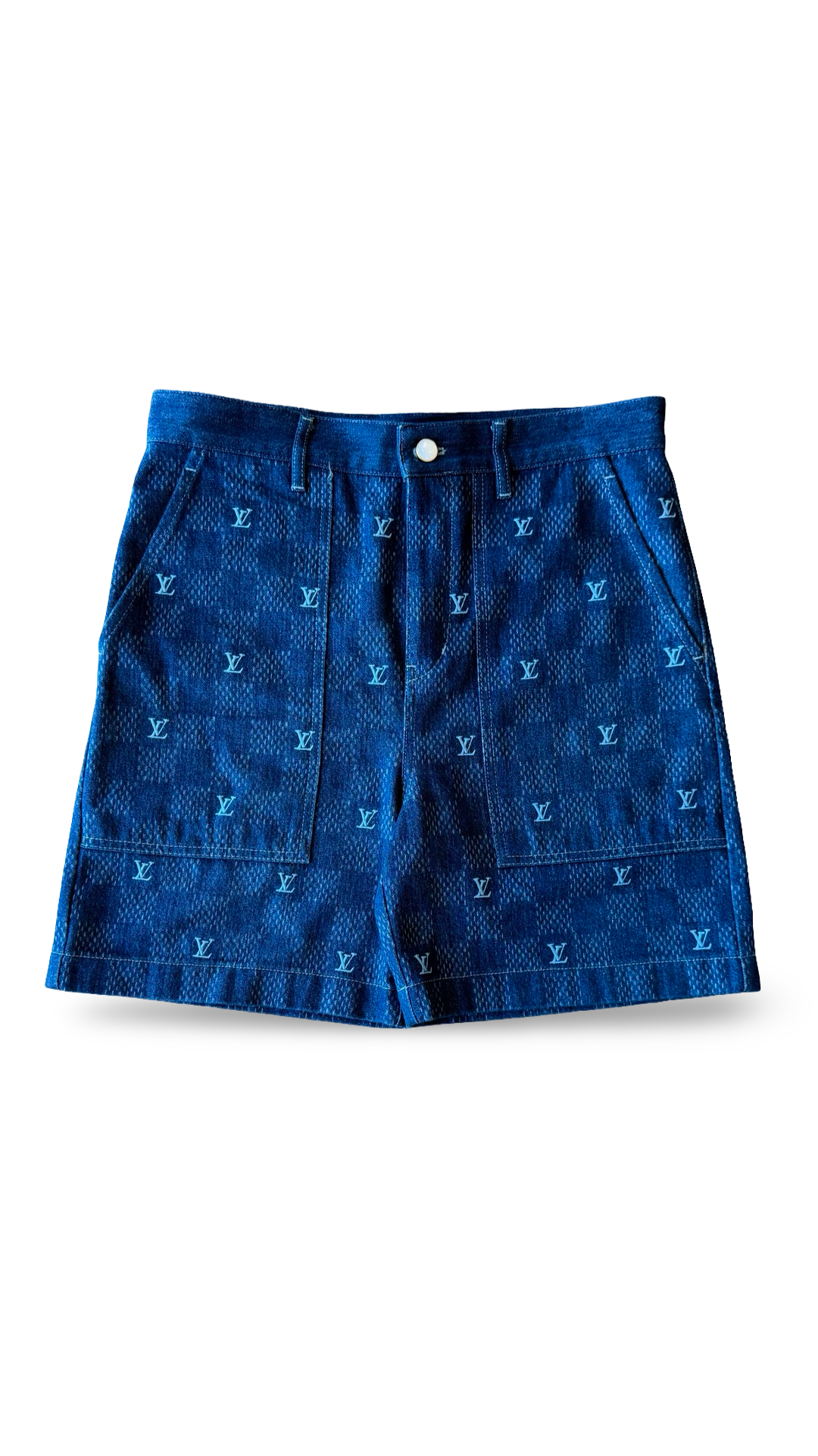 LOUIS VUITTON DAMIER DENIM SHORTS