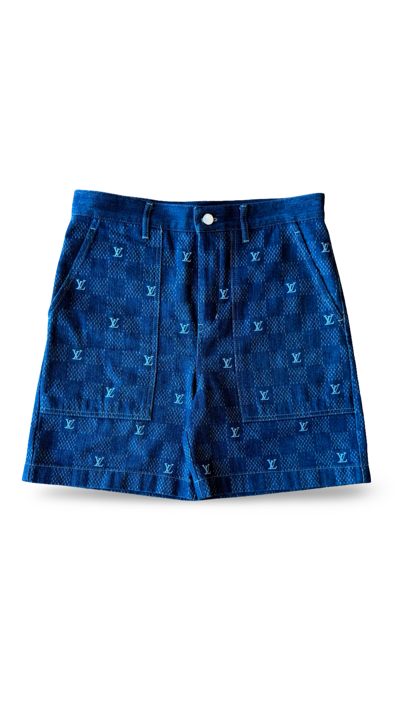 LOUIS VUITTON DAMIER DENIM SHORTS