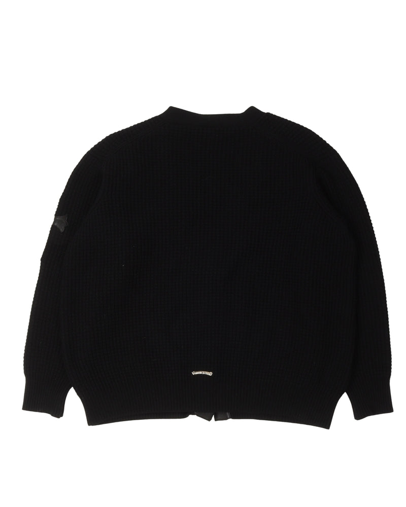 CHROME HEARTS CASHMERE CROSS PATCH CARDIGAN SWEATER