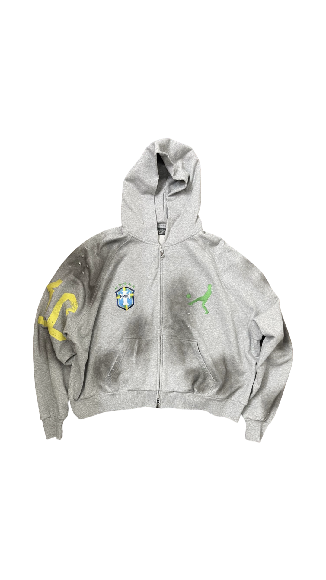 Happy Memories Don't Die HMDD Brasil Zip Up Hoodie GREY