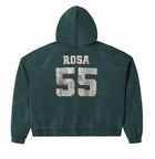 GOLD + VINTAGE GALLERY RASPBERRY HILLS ‘ROSA 55’ GREEN HOODIE