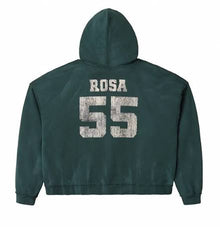GOLD + VINTAGE GALLERY RASPBERRY HILLS ‘ROSA 55’ GREEN HOODIE