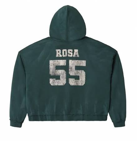 GOLD + VINTAGE GALLERY RASPBERRY HILLS ‘ROSA 55’ GREEN HOODIE