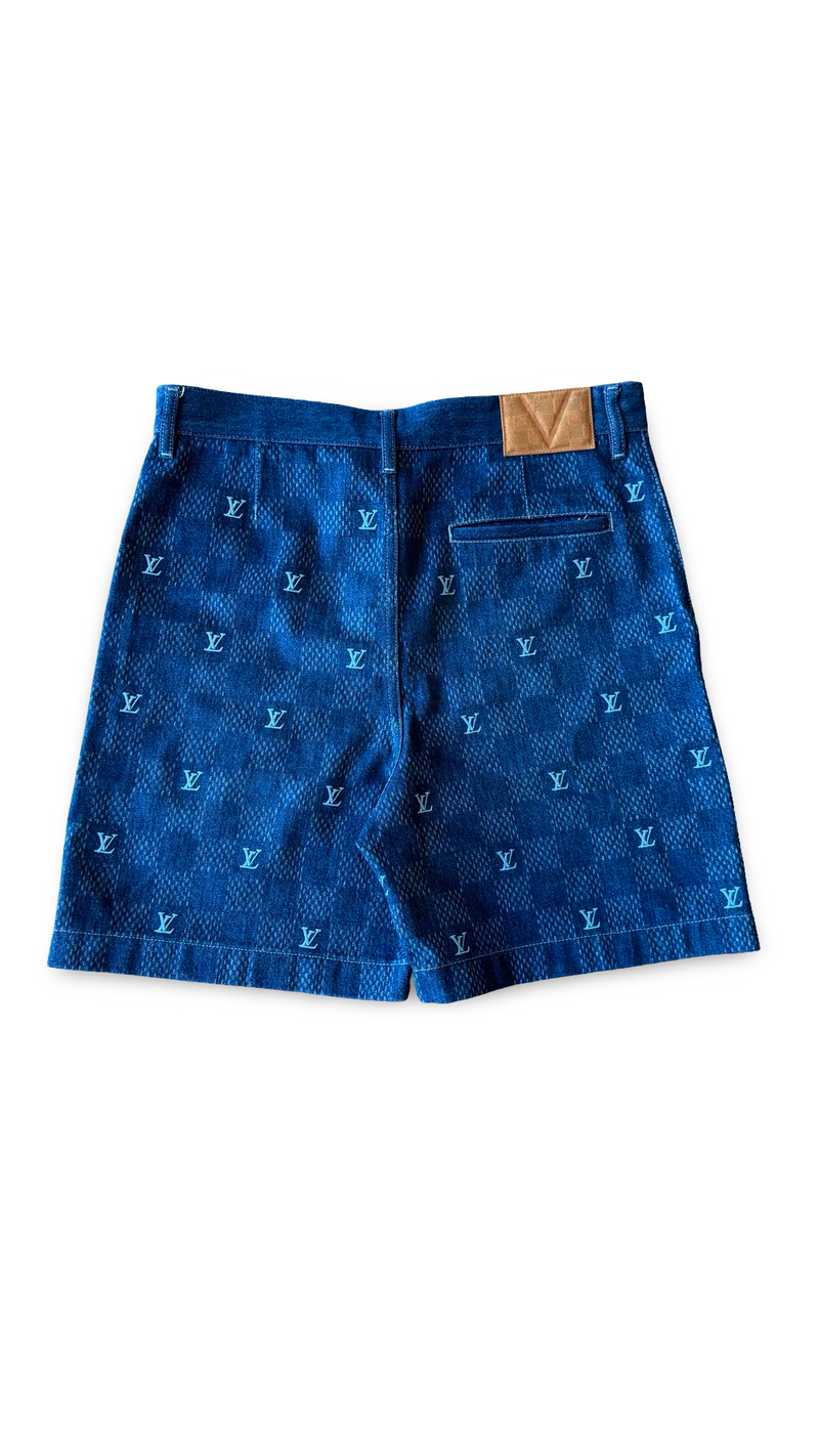 LOUIS VUITTON DAMIER DENIM SHORTS