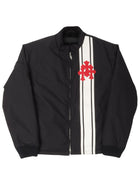 CHROME HEARTS FAUX FUR LINED CEMETERY CROSS PATCH RACING JACKET