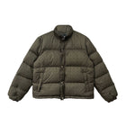CHROME HEARTS OLIVE TONAL MONAGRAM CROSS PATTERN PUFFER DOWN JACKET
