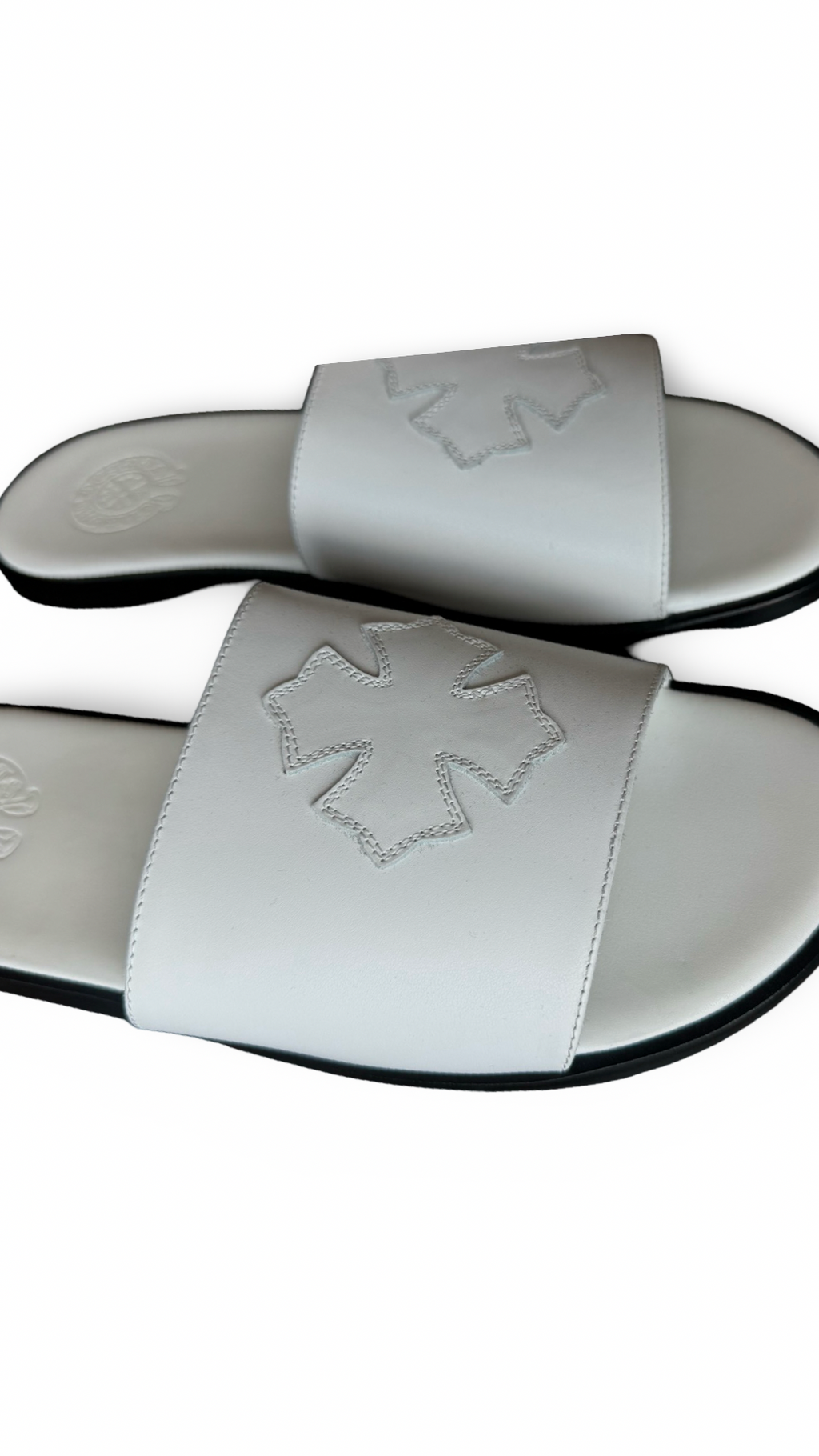 CHROME HEARTS LEATHER SLIDES