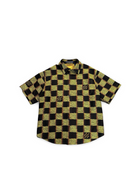 LOUIS VUITTON BLACK YELLOW CHECKERBOARD SHORT SLEEVE SHIRT