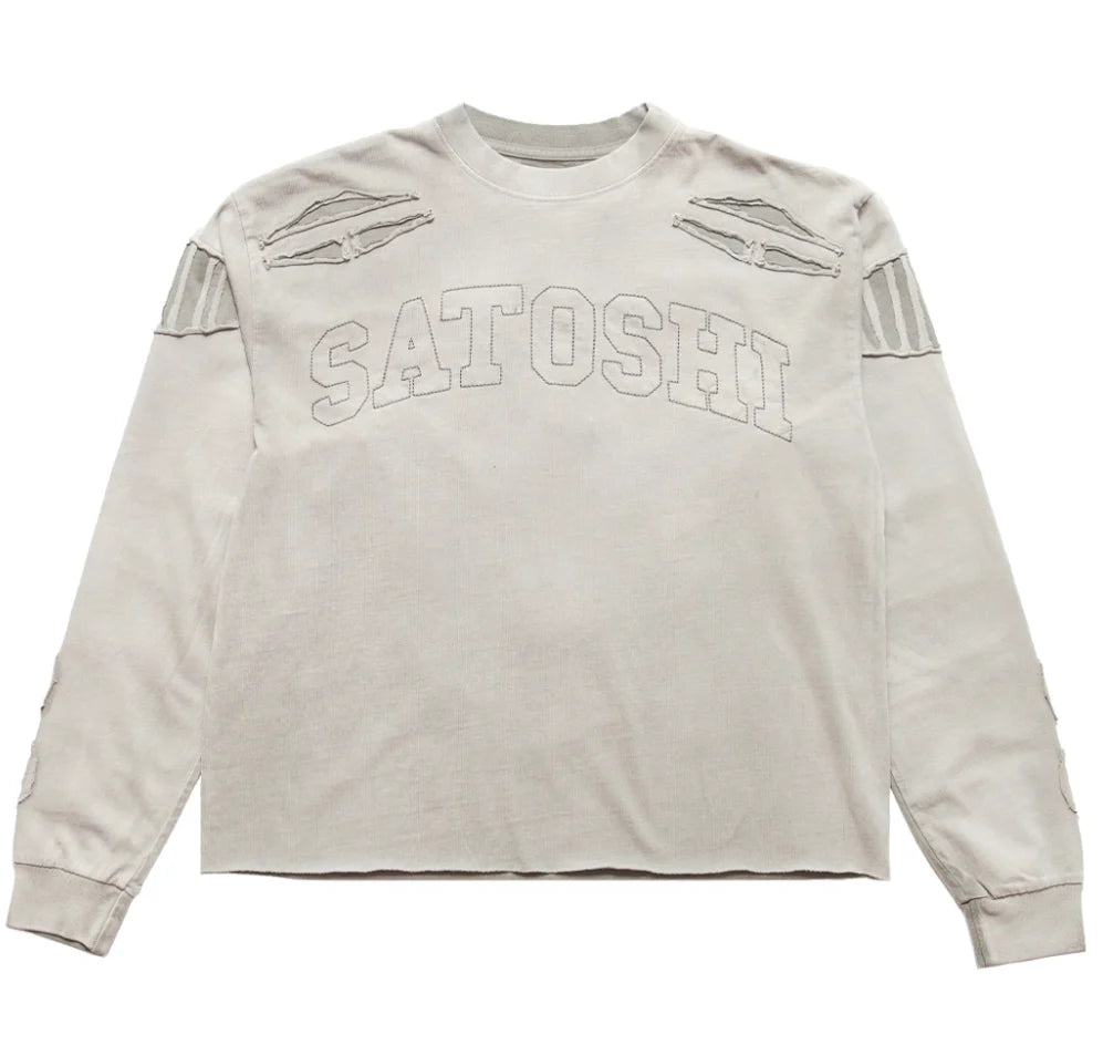 Satoshi Nakamoto Grey Patchwork Long Sleeve