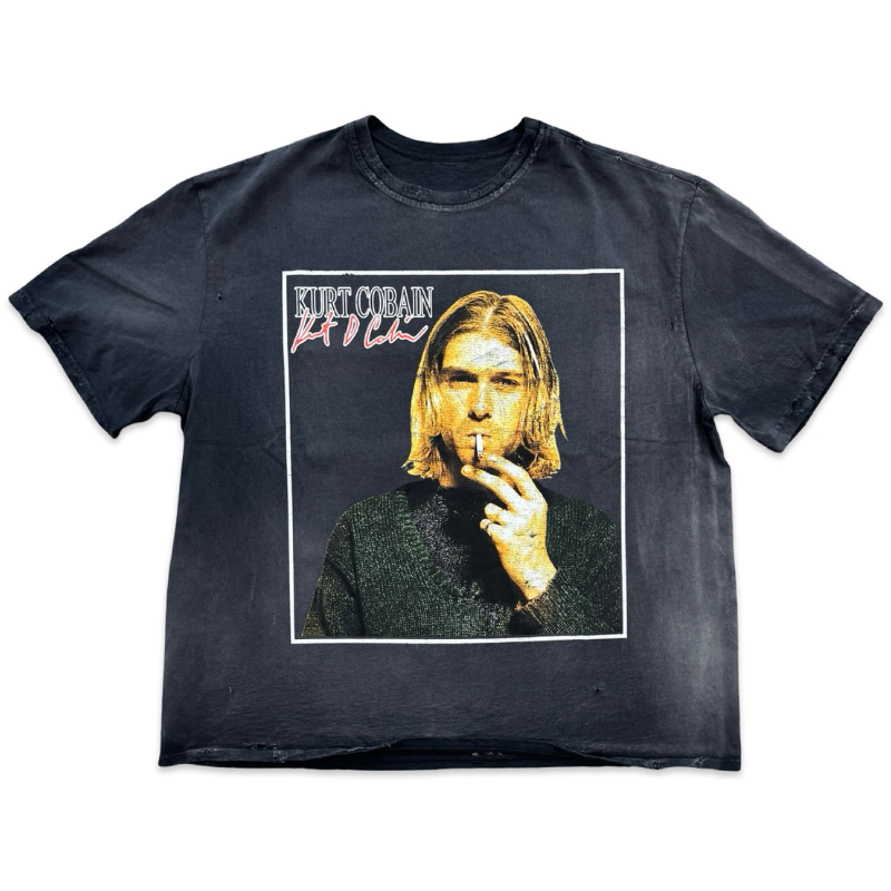 GOLD+VINTAGE GALLERY RASPBERRY HILLS ‘KURT COBAIN 2’ TEE BLACK