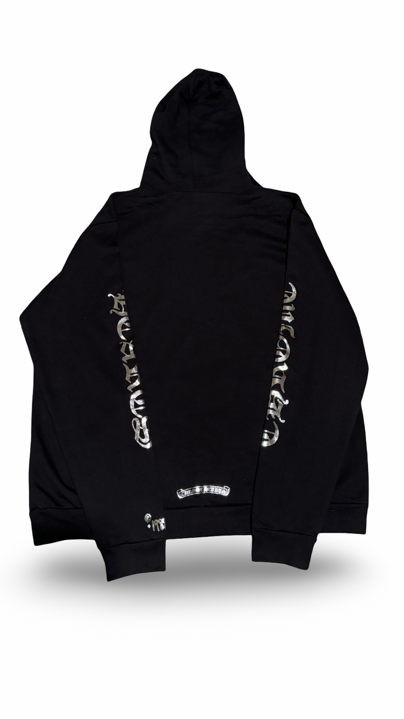CHROME HEARTS 'REFLECTIVE SILVER' ONLINE EXCLUSIVE VERTICAL LOGO HOODIE