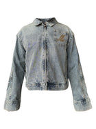 MATIÈRE DE DÉSIRS STUDDED PLEATED DENIM JACKET
