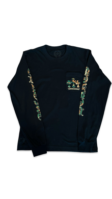 CHROME HEARTS HORSESHOE LONG SLEEVE CAMO Black Tee