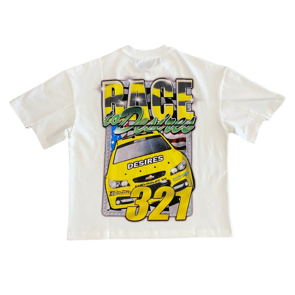 BOTTEGA DESIRES ‘RACE’ TEE WHITE
