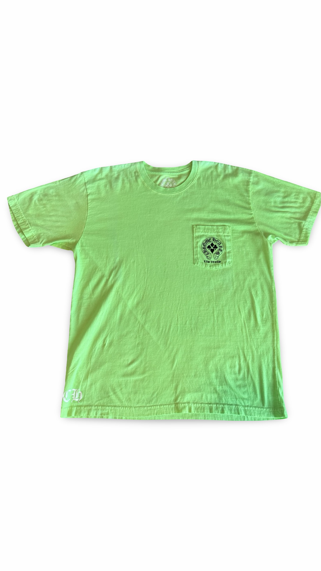 CHROME HEARTS Las Vegas Exclusive Green Poker Logo Pocket Tee