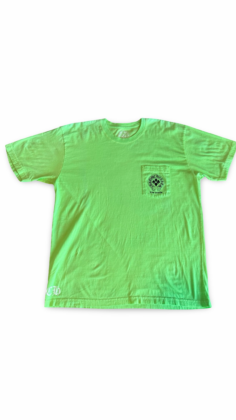 CHROME HEARTS Las Vegas Exclusive Green Poker Logo Pocket Tee
