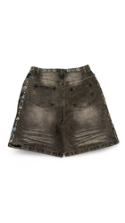 VALE CANDY BLACK DENIM CRYSTAL SHORTS