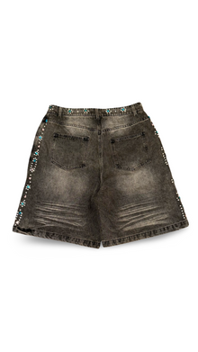 VALE CANDY BLACK DENIM CRYSTAL SHORTS