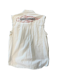 VINTAGE HARLEY DAVIDSON BIKER VEST CUTOFF