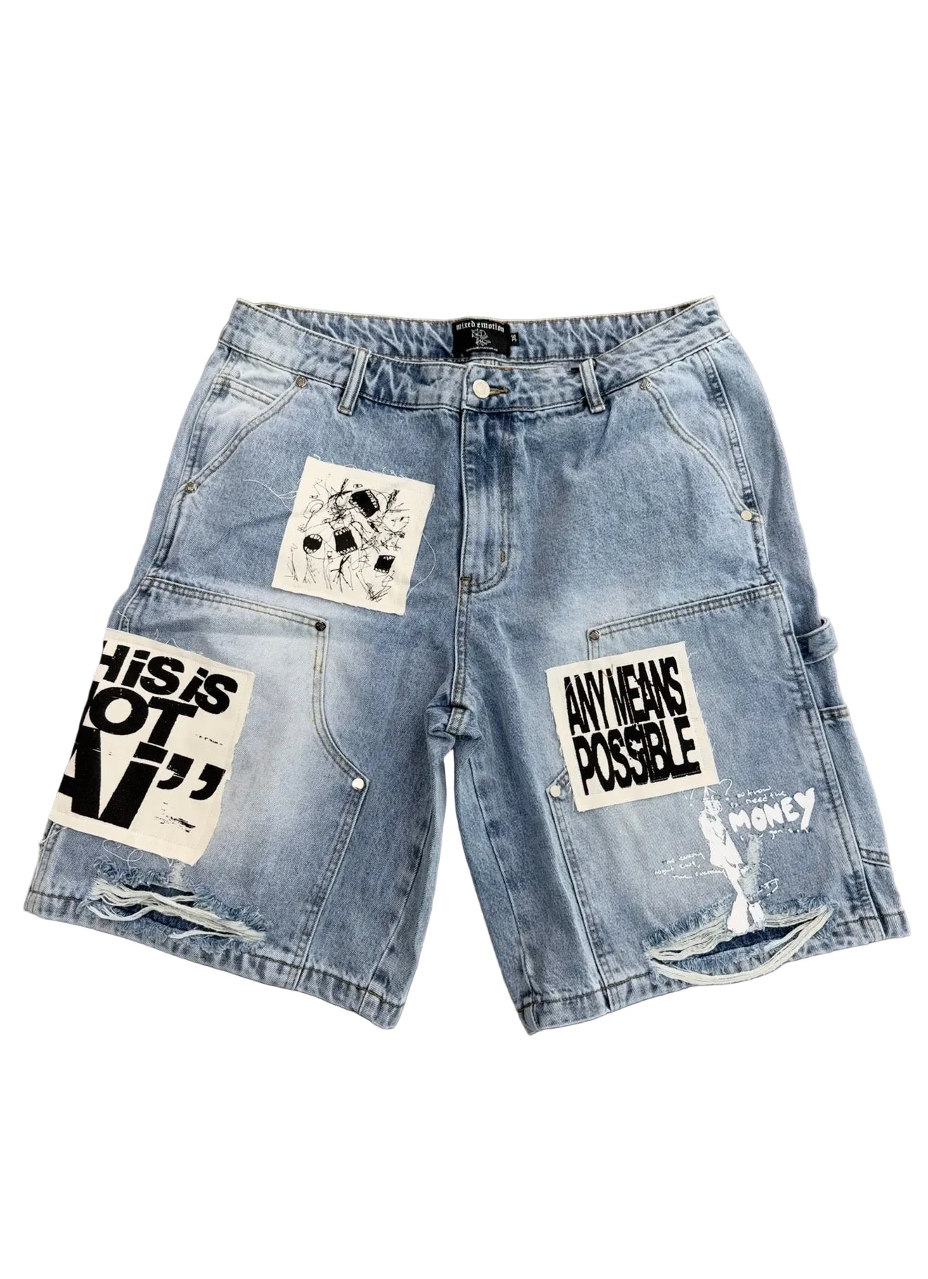 MIXED EMOTIONS BLUE AI SHORTS