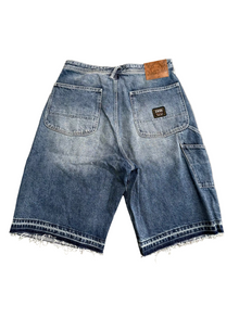 EVISU HEAVY WASHED STUDDED CARGO SHORTS