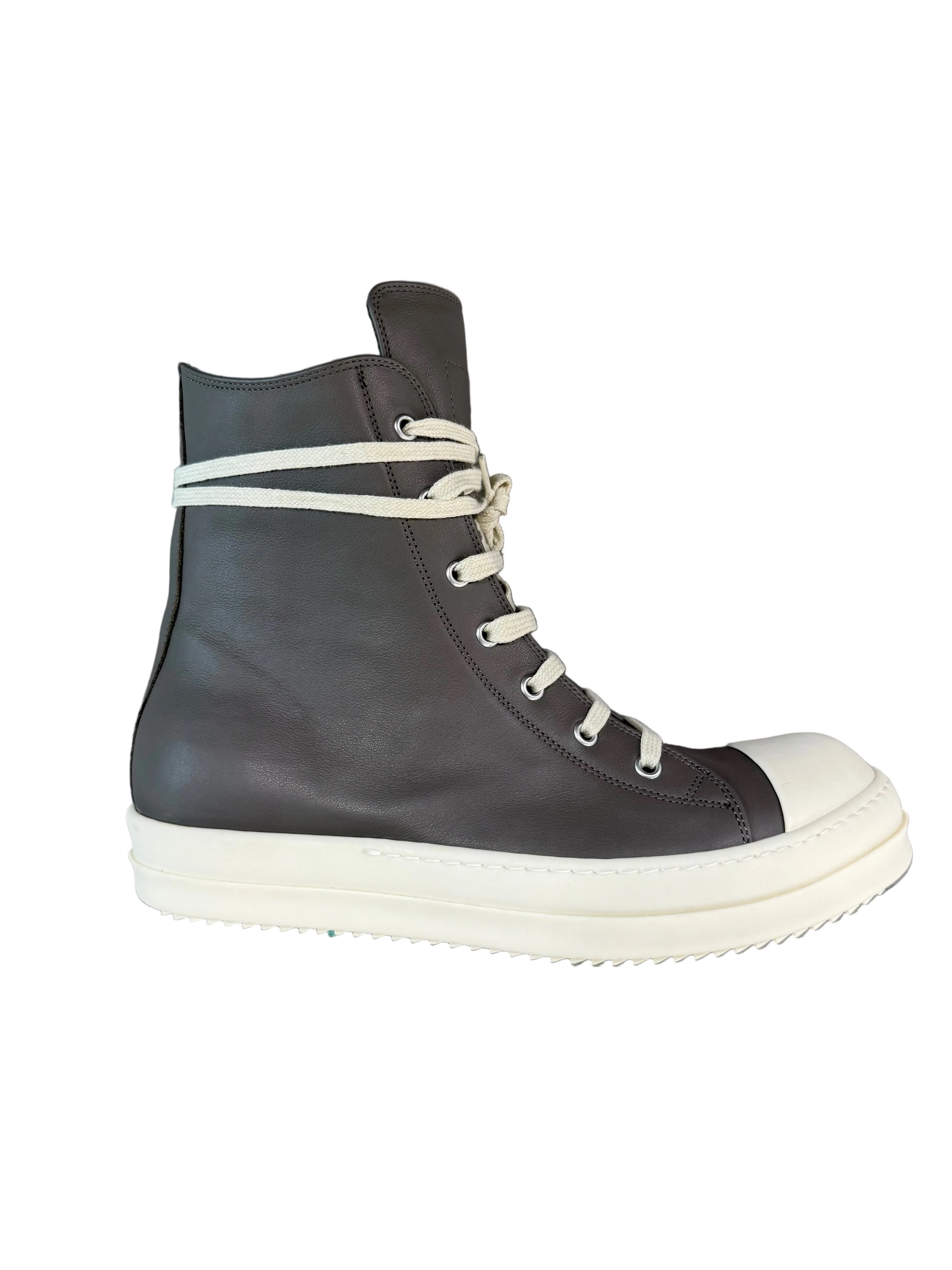 RICK OWENS BROWN LEATHER HI-TOPS
