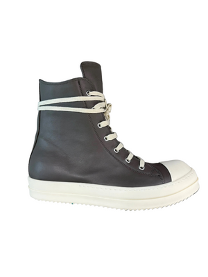 RICK OWENS BROWN LEATHER HI-TOPS