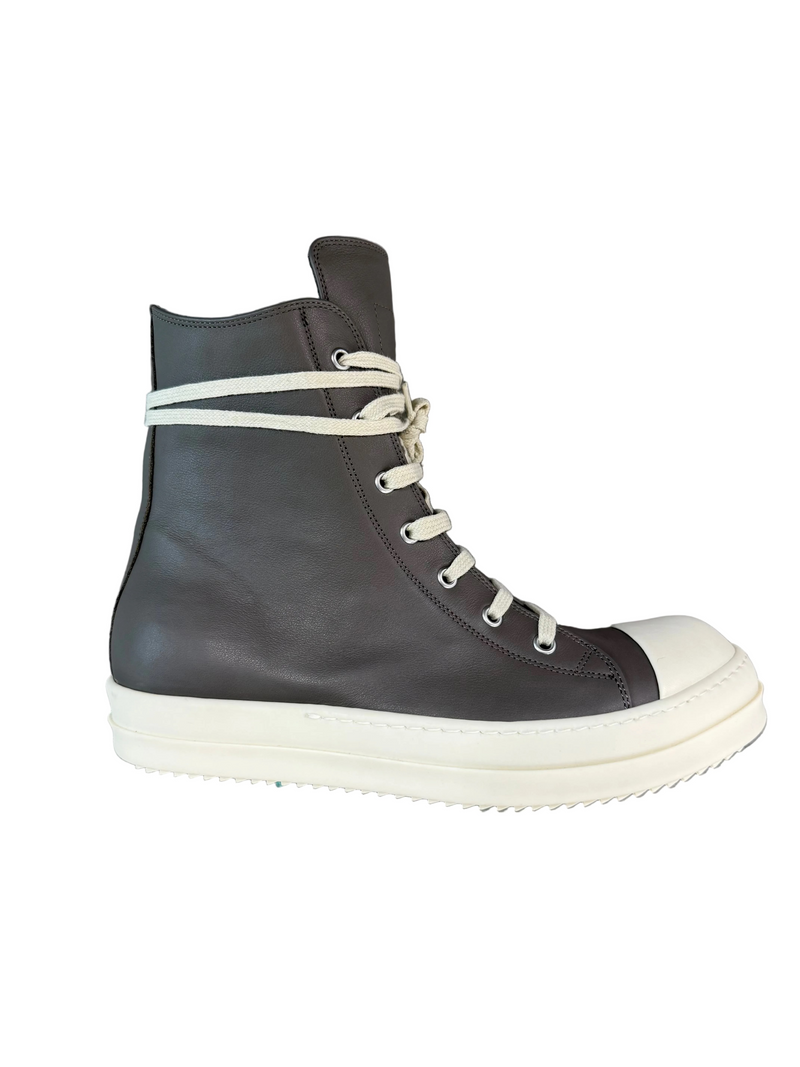 RICK OWENS BROWN LEATHER HI-TOPS