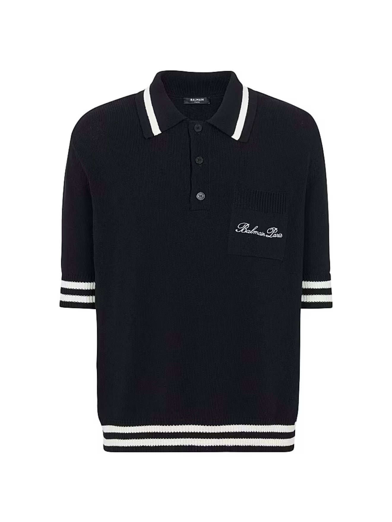 BALMAIN LOGO EMBROIDERED POLO