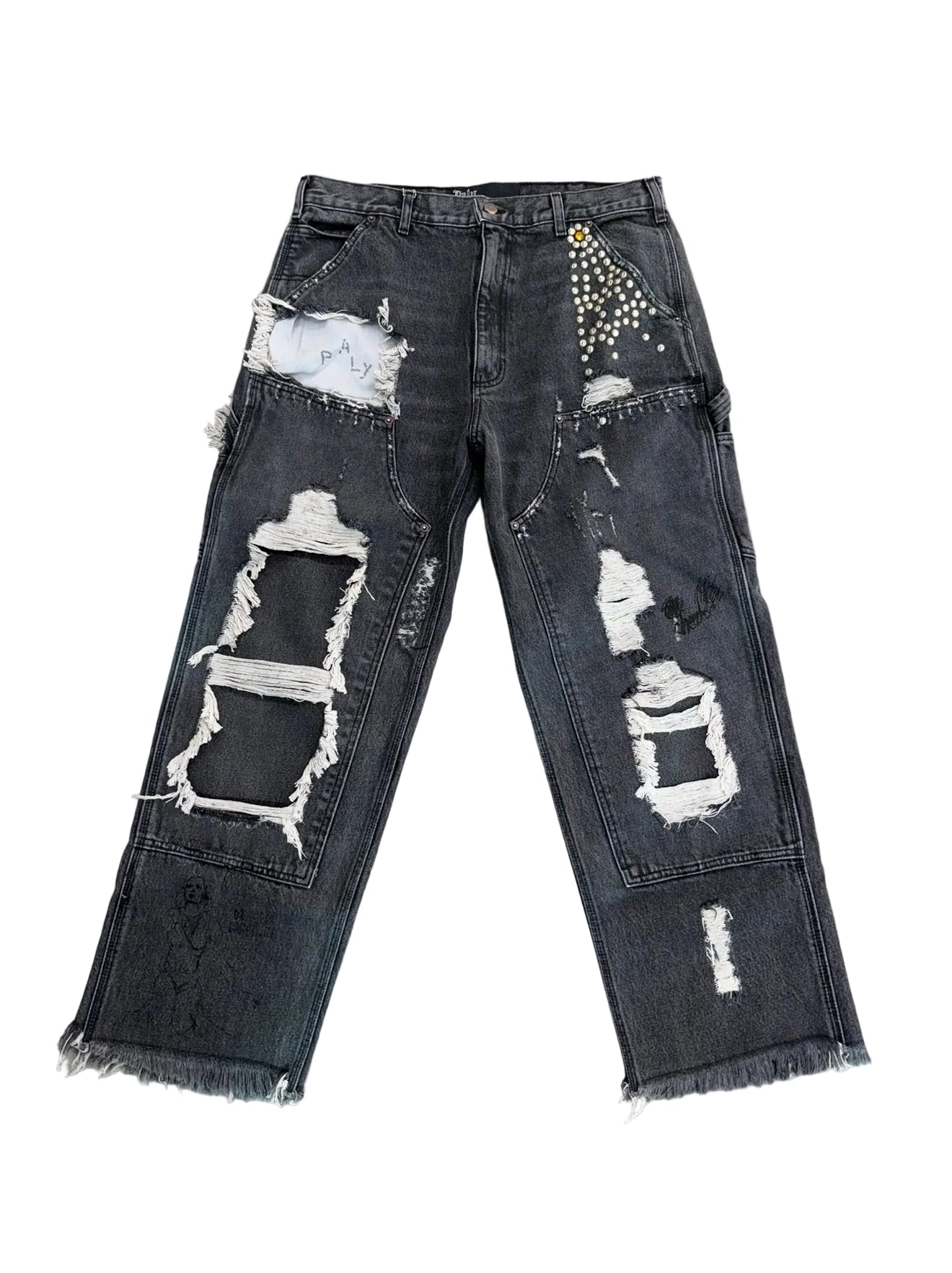 PALY BLACK DOUBLE KNEE JEANS