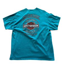 VINTAGE HARLEY DAVIDSON LOGO TEAL TEE