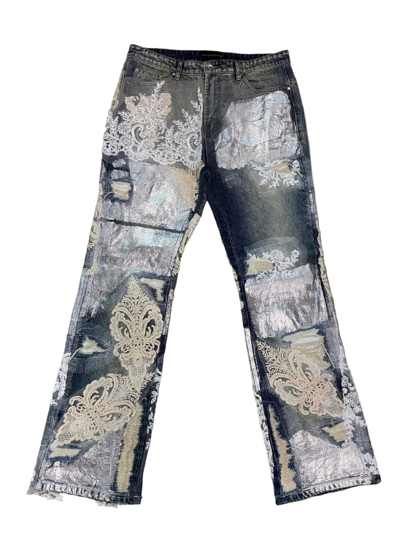 WHO DECIDES WAR METAL LACE JEANS