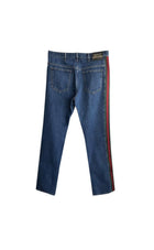 GUCCI STRIPED WASHED DENIM JEANS