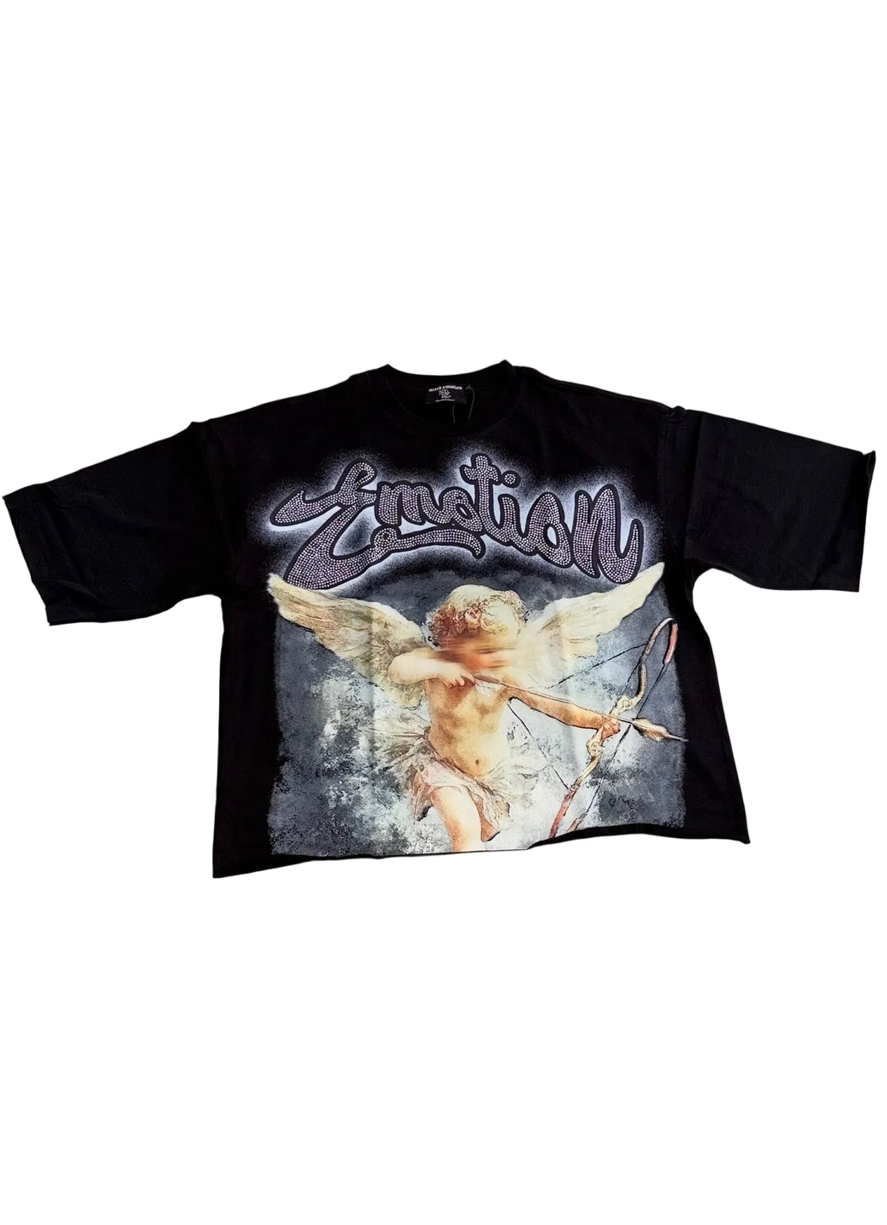 MIXED EMOTION RHINESTONE CROPPED TEE