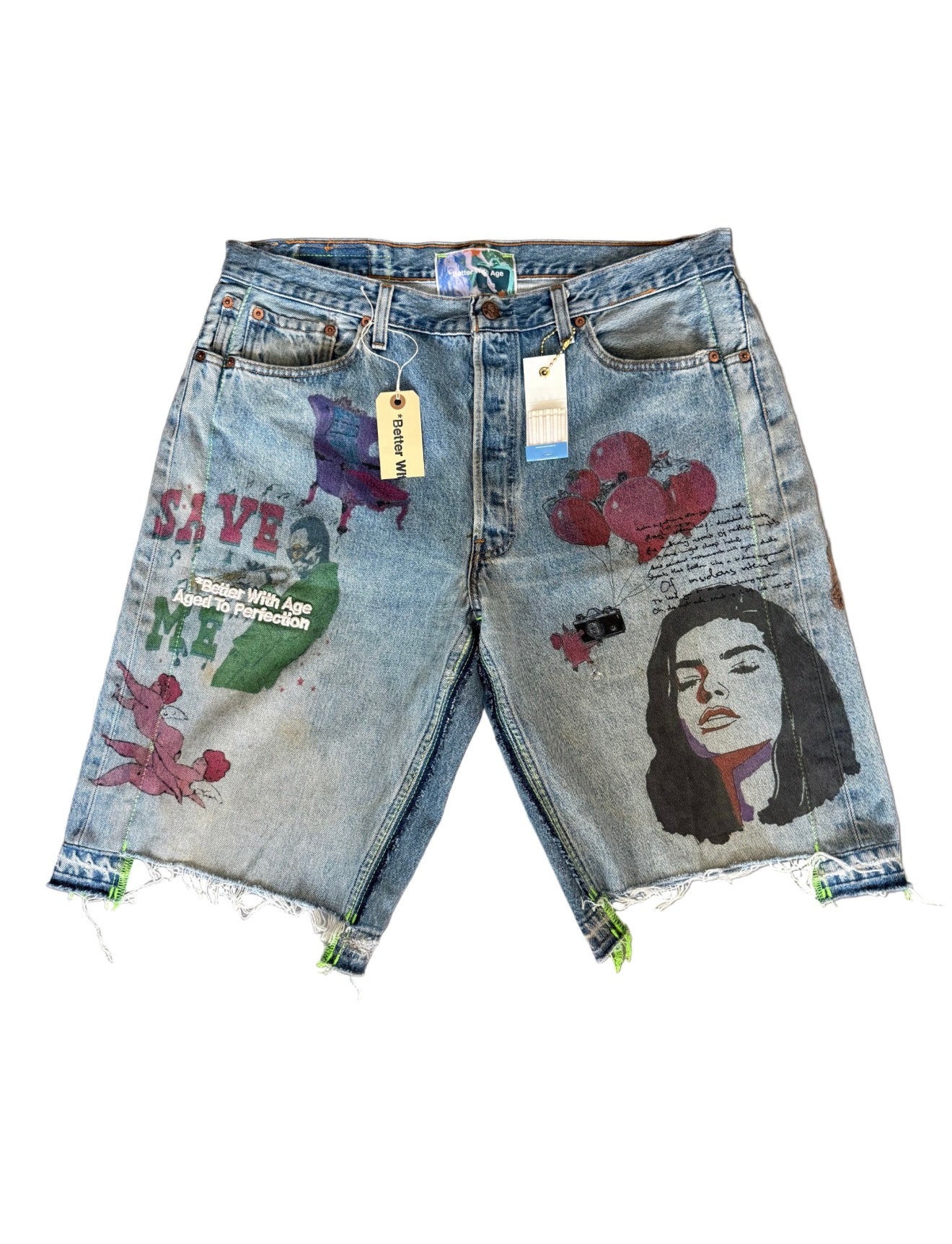 BETTER WITH AGE PAINTED JORTS