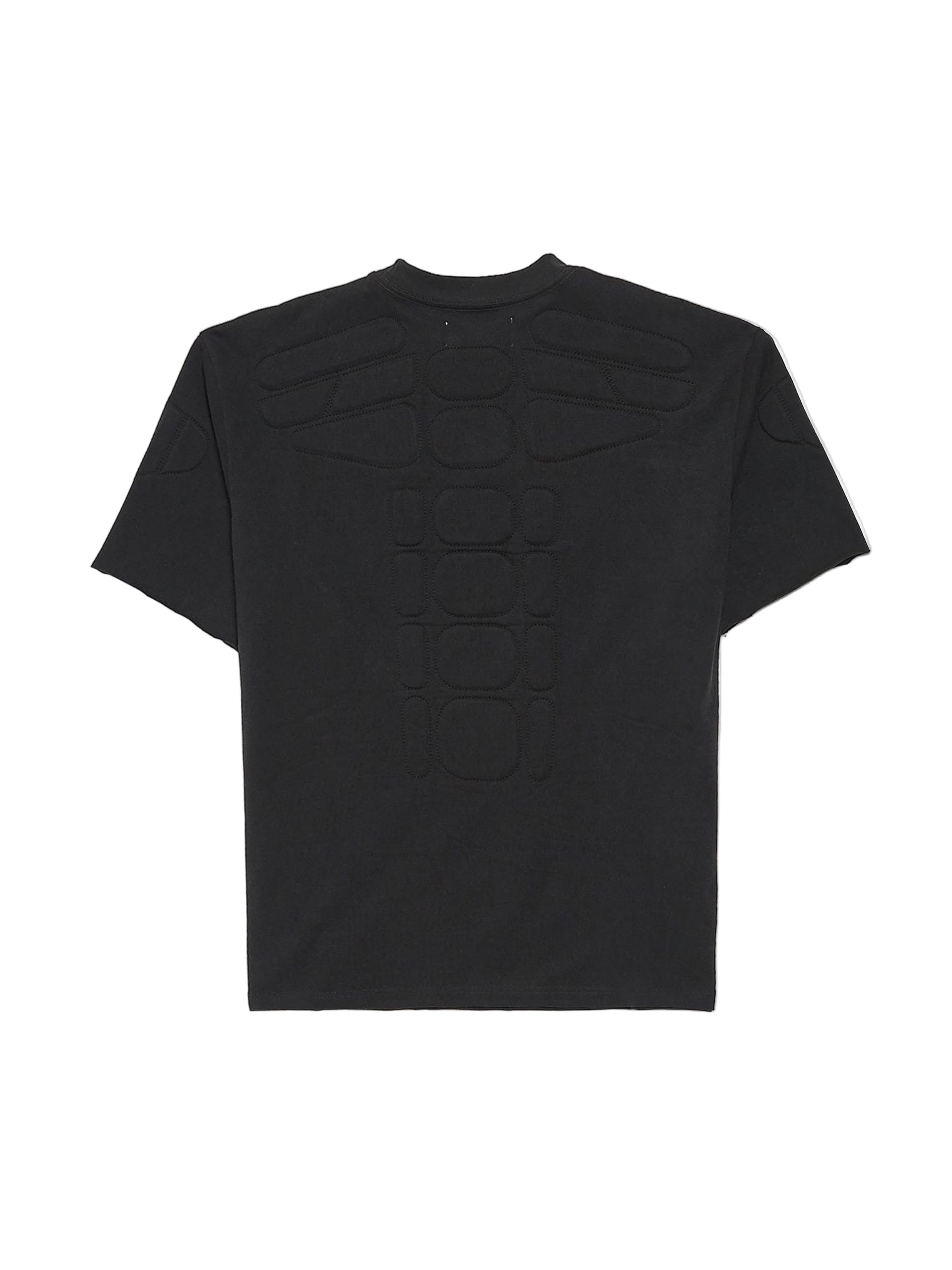 SATOSHI NAKAMOTO BLACK LOGO EMBOSSED TSHIRT